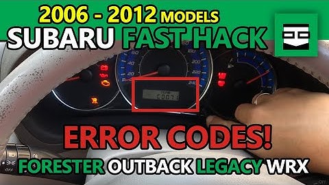 Subaru Hack Tutorial: How to check fault/error codes without car diagnostics? No OBD2 scanner needed