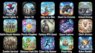 Sniper 3D & Stunt Car Extreme Gameplay | Driving School, Spider Fighter 3 Mobile Games screenshot 5
