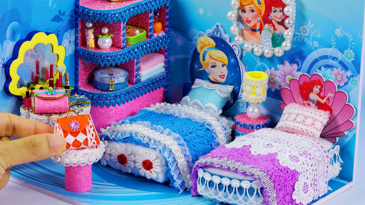 Diy Miniature Dollhouse Room Cinderella And Ariel Room Decor