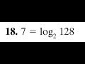 7 Log2 128 Write In Exponential Form 