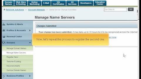 Registering name servers via NetworkSolutions.com