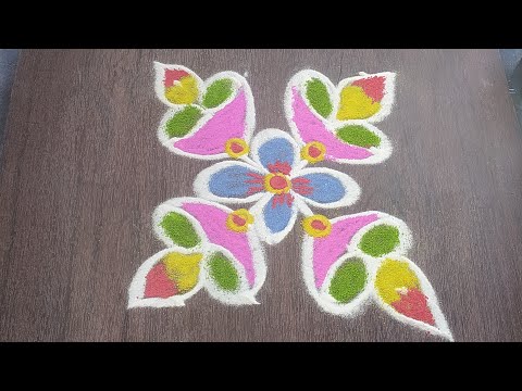 daily use rangoli easy daily rangoli - YouTube