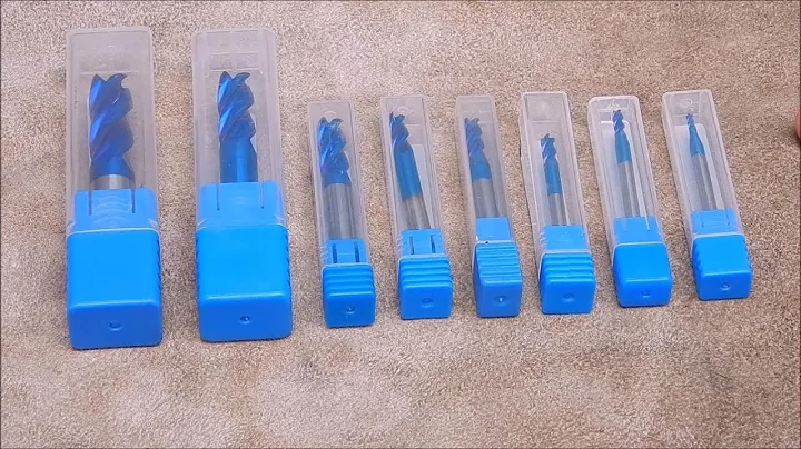 8 piece Blue Naco carbide end mill set by Drillpro - 12 to 2 mm