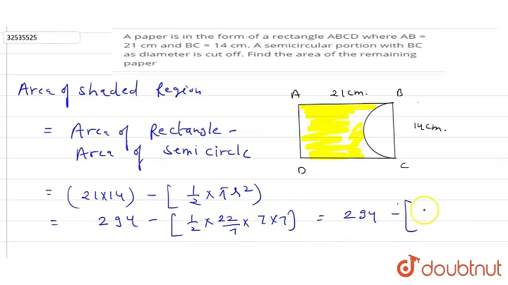 A paper is in the form of a rectangle ABCD where AB = 21 cm and BC = 14 cm. - DayDayNews