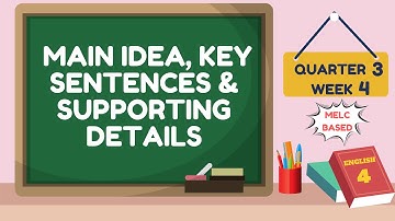ENGLISH 4 QUARTER 3 WEEK 4 | MAIN IDEA, KEY SENTENCES AND SUPPORTING DETAILS | MELC