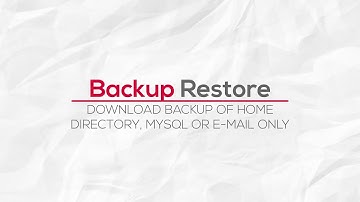 How To Download Backup Of Home Directory, Mysql Or E Mail Only