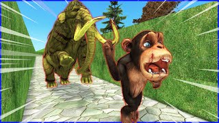 Zombie Elephant mammoth chasing Funny monkey game Temple run | Mammoth life 2k23 screenshot 2