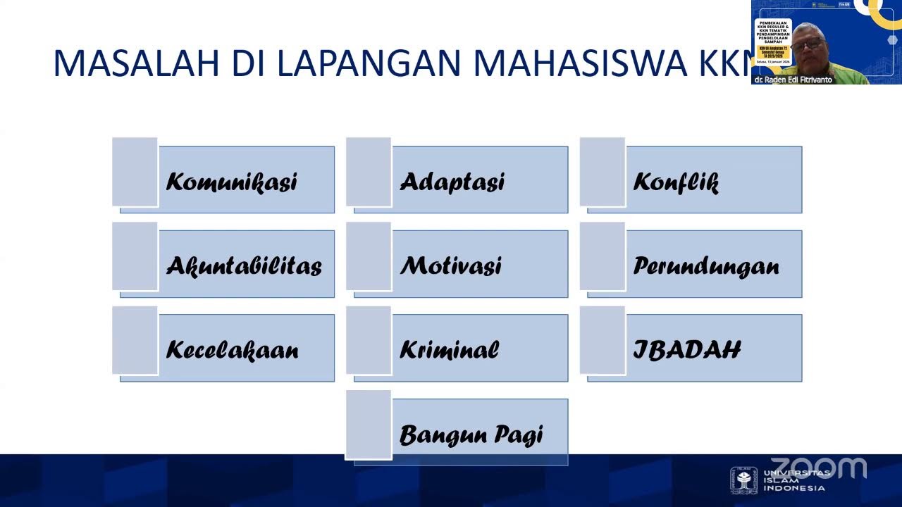 Pembekalan KKN Reguler Materi Pedoman KKN UII Angkatan 72 Semester Genap 2025/2026