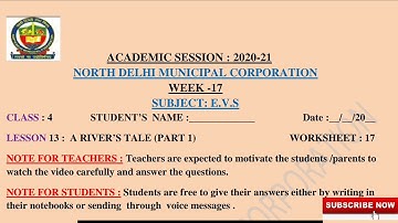 Class 4 EVS (Week 17) Lesson 13 A River