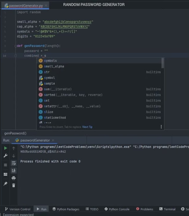 Random Password Generator - Python 😉 #tech #programming #python - YouTube