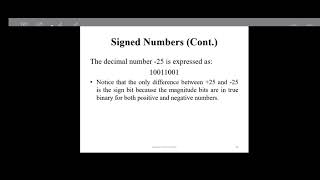 Binary Arithmetic, Complements and Signed Numbers (Lecture 2/ Part 3)