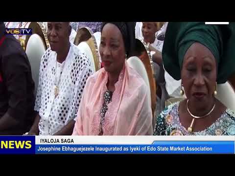 IYALOJA SAGA Josephine Ebhaguuejezele Inaugurated As Iyeki Of Edo State Market Association