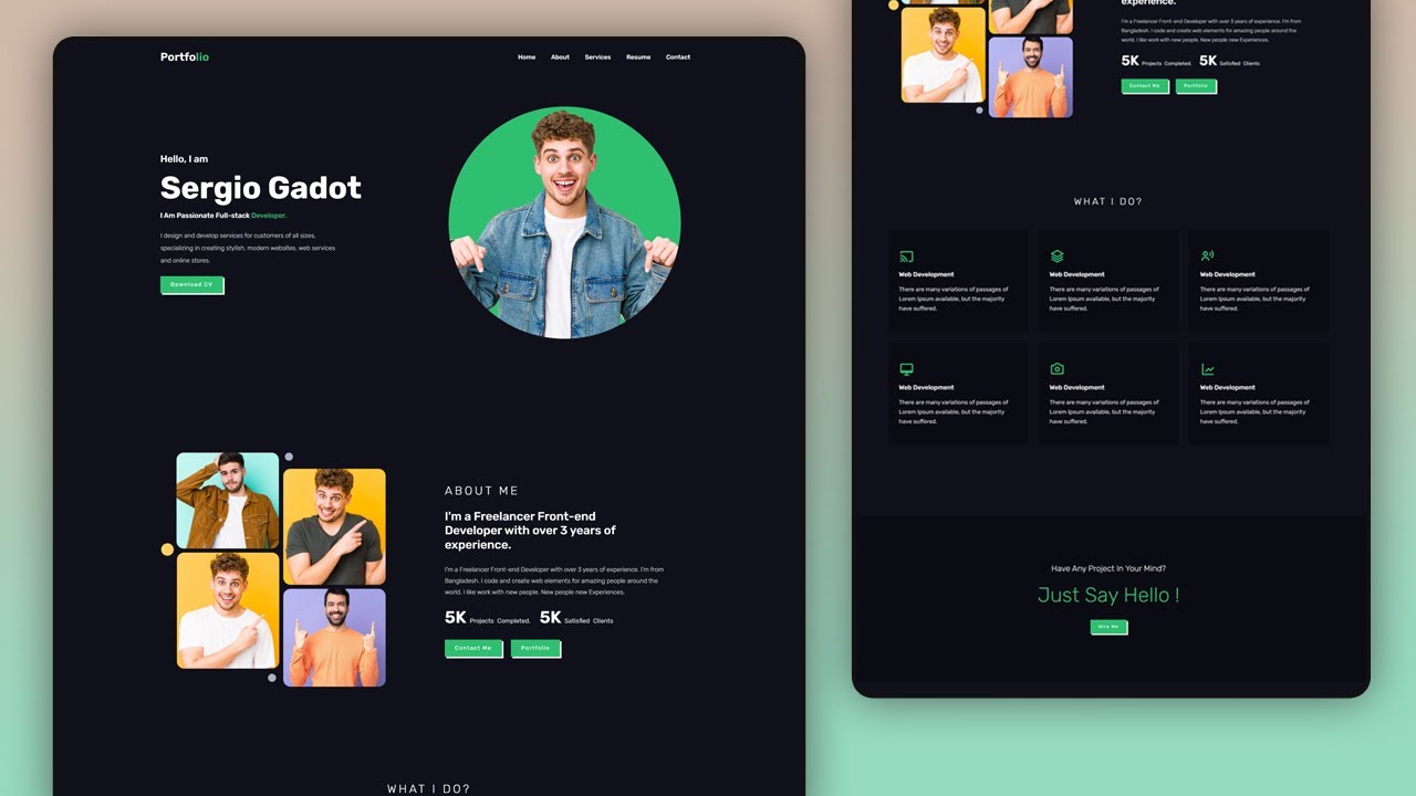 Personal Portfolio website using HTML And CSS | Complete Responsive ...