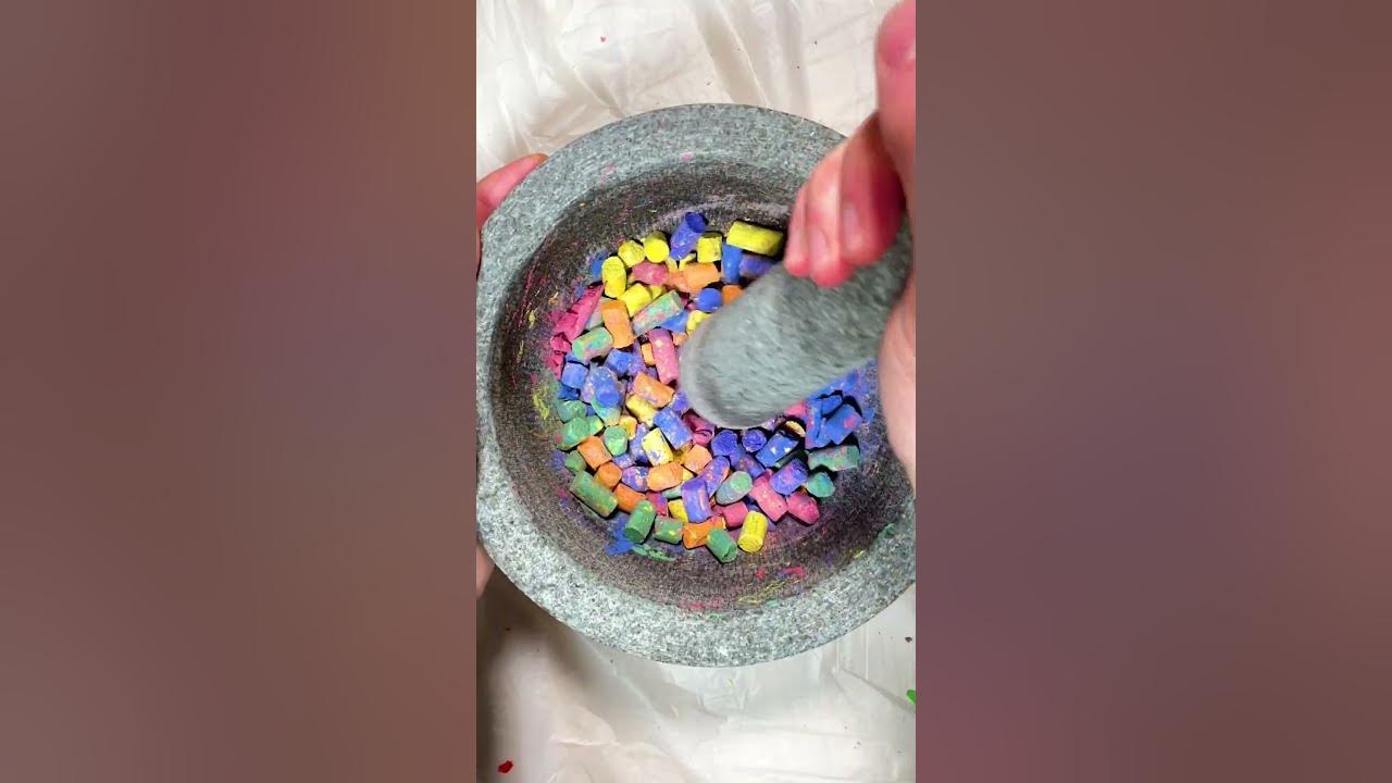 Satisfying CHALK Crush! | Mortar and Pestle ASMR #satisfying #asmr #chalkasmr