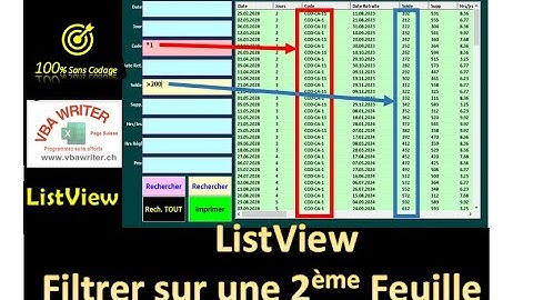 VBA ListView- Rechercher/ Filtrer dans 2è Feuil- Imprimer le Résultat- Sans Codage_44. VbaWriter.ch