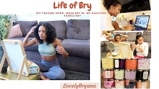 VLogmas: Life of Bry | Free DIY Youtube Intro, Wash Day w/ my Assistant, Candle Day! | LovelyBryana