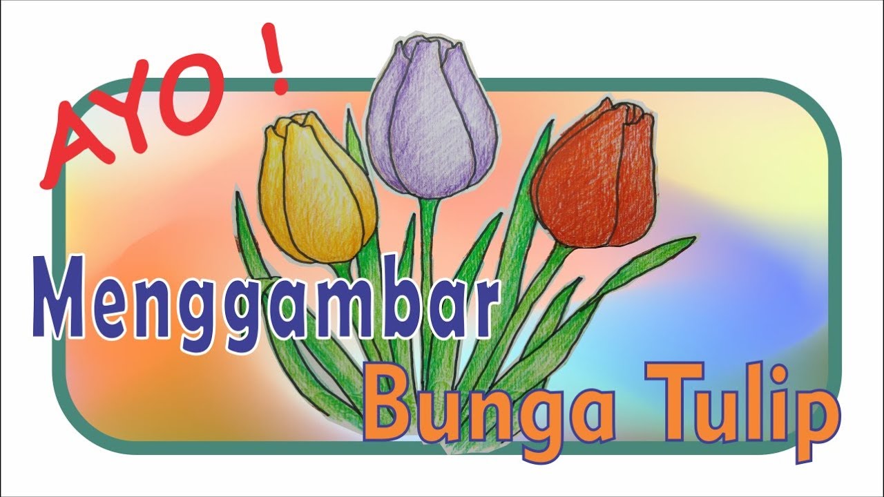  CARA  MENGGAMBAR  BUNGA  TULIP  YouTube