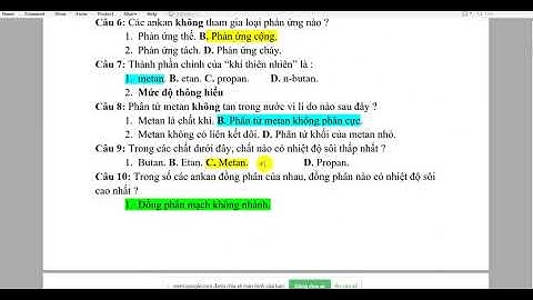 Bài tập trắc nghiệm về ankan có đáp án năm 2024