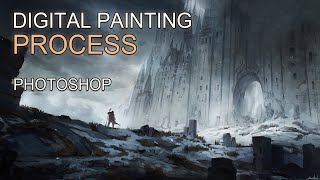 Digital Painting  The Old North Landscape Concept Art  TimeLapse