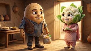 🥔💔 Poor Potato’s Hard Work Changed His Fate! 😱 | Emotional Story of Potato and Cauliflower | Urdu...