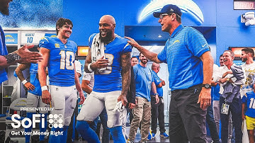 Jim Harbaugh Locker Room Victory Speech Vs Broncos | LA Chargers