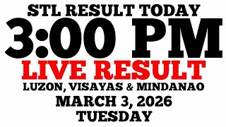 Stl Result Today 300 Pm Draw March 3 2026 Tuesday Stl Luzon Visayas Mindanao  Result