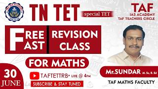 TET PAPER 1,2 | MATHS  FAST REVISION | Mr. SUNDAR SIR | TAF