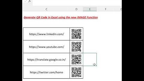 Generate QR Code in Excel using the new IMAGE Function