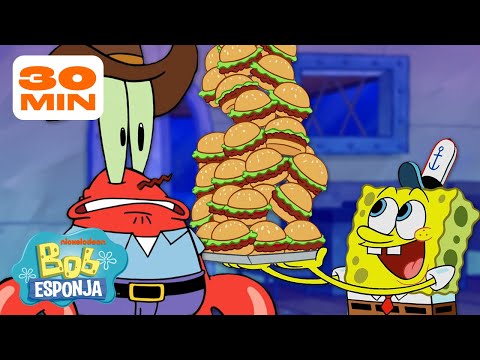 Bob Esponja | Cada Empleado del CRUSTÁCEO CASCARUDO 🍔 | Bob Esponja en Español