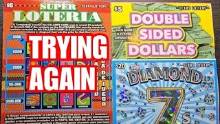 Super Loteria Double Sided Dollars Diamond 7s  Texas Lottery Scratchoffs