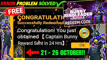 FREE FIRE REDEEM CODE TODAY 25 OCTOBER|FF REWARDS REDEEM CODE | FF REDEEM CODE TODAY 25 OCTOBER