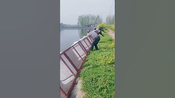 The process of building a floating bridge over water