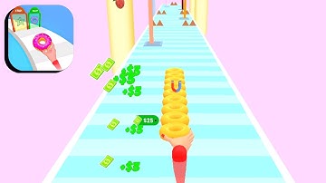 Donut Stack: Run Race 3D 🥯 All Levels Gameplay (android/ios) Level 1-4