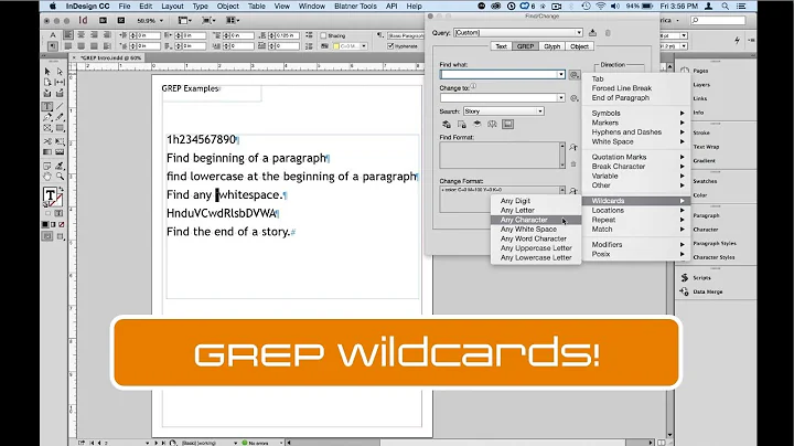 GREP in InDesign: Using Wildcards