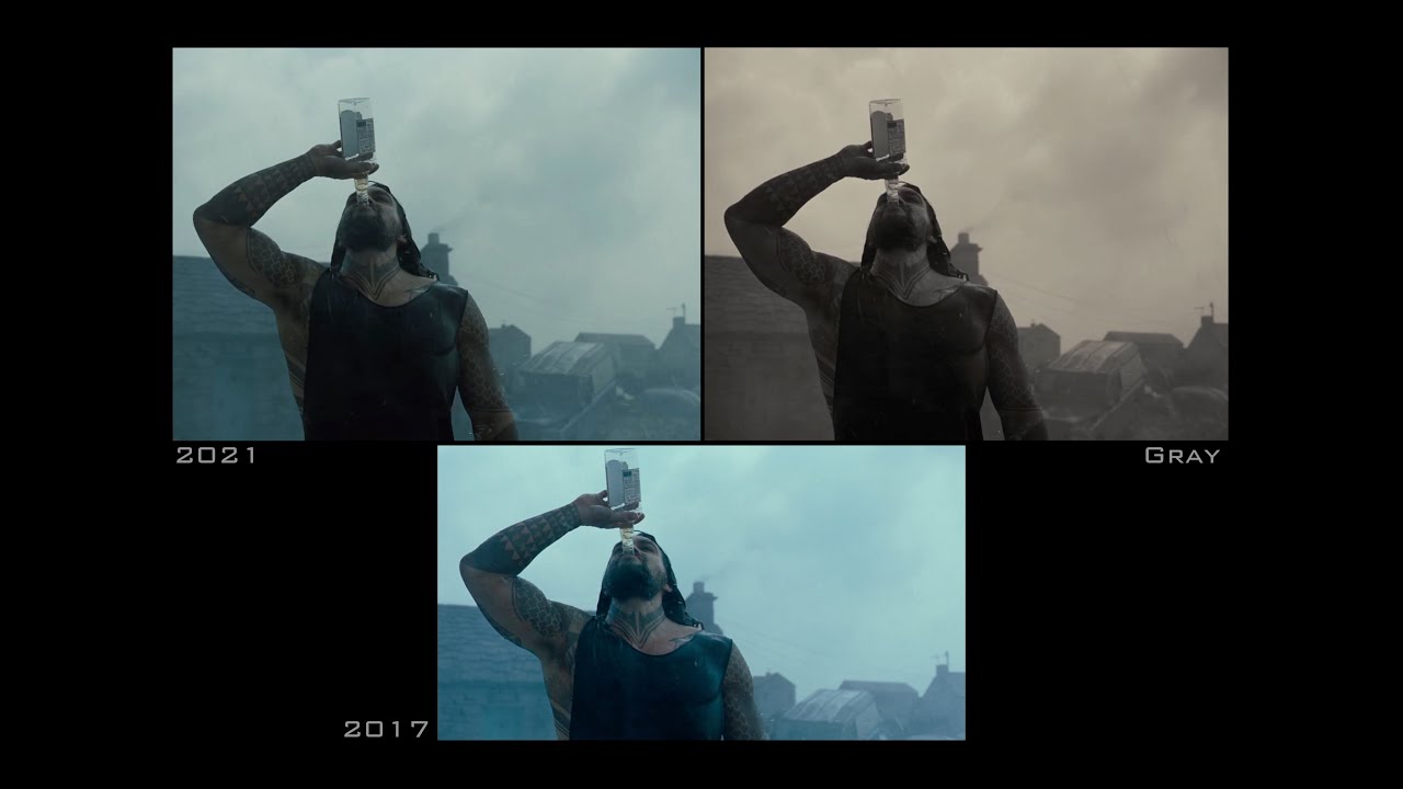 8K Movie Comparison - Aquaman Intro (2017 vs 2021 vs Justice is Gray)