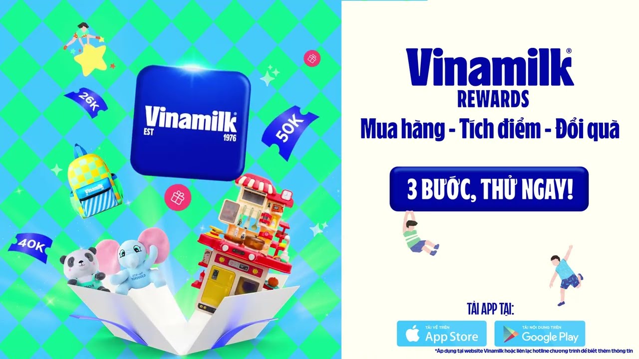 3 BƯỚC ĐƠN GIẢN - TÍCH ĐIỂM ĐỔI QUÀ CÙNG VINAMILK REWARDS