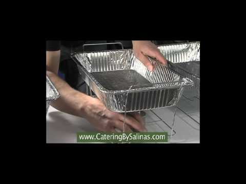 How to setup buffet racks with wicked fuel and water pan for buffet catering