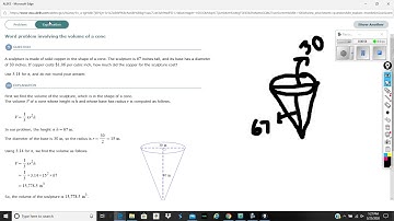 Chapter 11 Supplement Volume of a Cone (word problems)