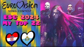 Eurovision 2024 - My Top 22 260224
