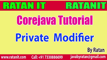 Core java  Tutorial ||  Private Modifier || By Ratan Sir