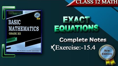 Exact Differential Equations: A Step-by-Step Guide for Class 12