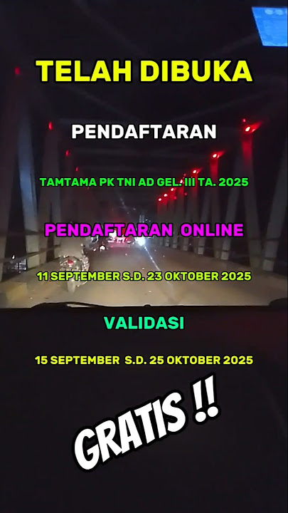 Pendaftaran tamtama pk tni ad gel 3 2025