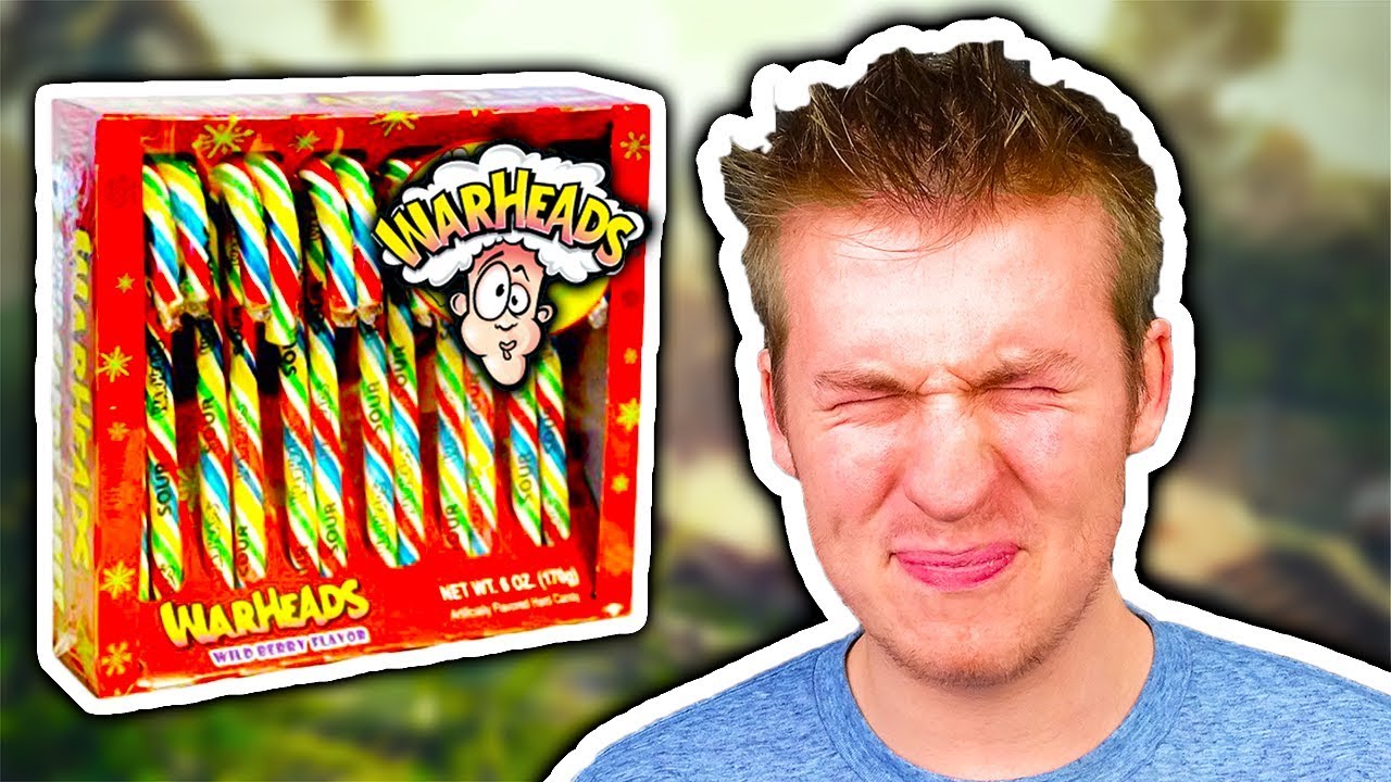 SOUR WARHEAD CANDY CANES CHALLENGE! YouTube