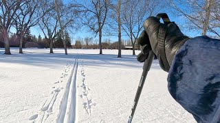 Skiing in Victoria Golf Course, Edmonton