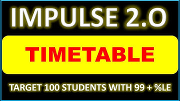 IMPULSE BATCH TIMETABLE l MHT-CET 2022