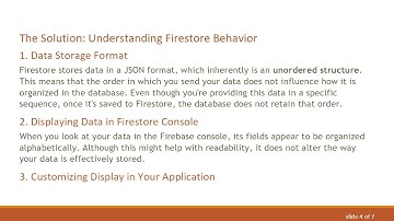 Understanding Firebase Data Storage: Why Your Data Might Appear in a Different Order in SwiftUI