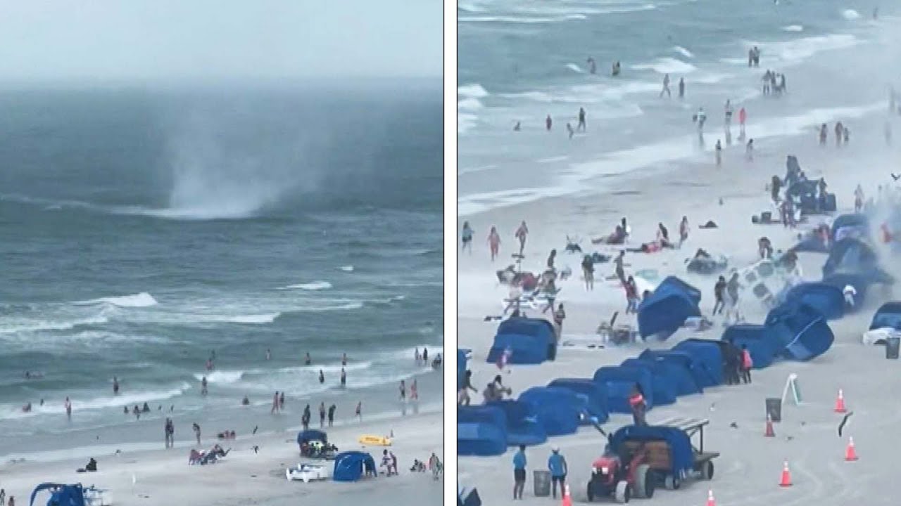 Flying Debris From Waterspout Hospitalizes 2 Beachgoers