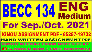 becc 134 solved assignment 2020-21 / BECC 134 solved assignment in English  / becc 134 in english