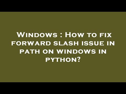 Windows : How