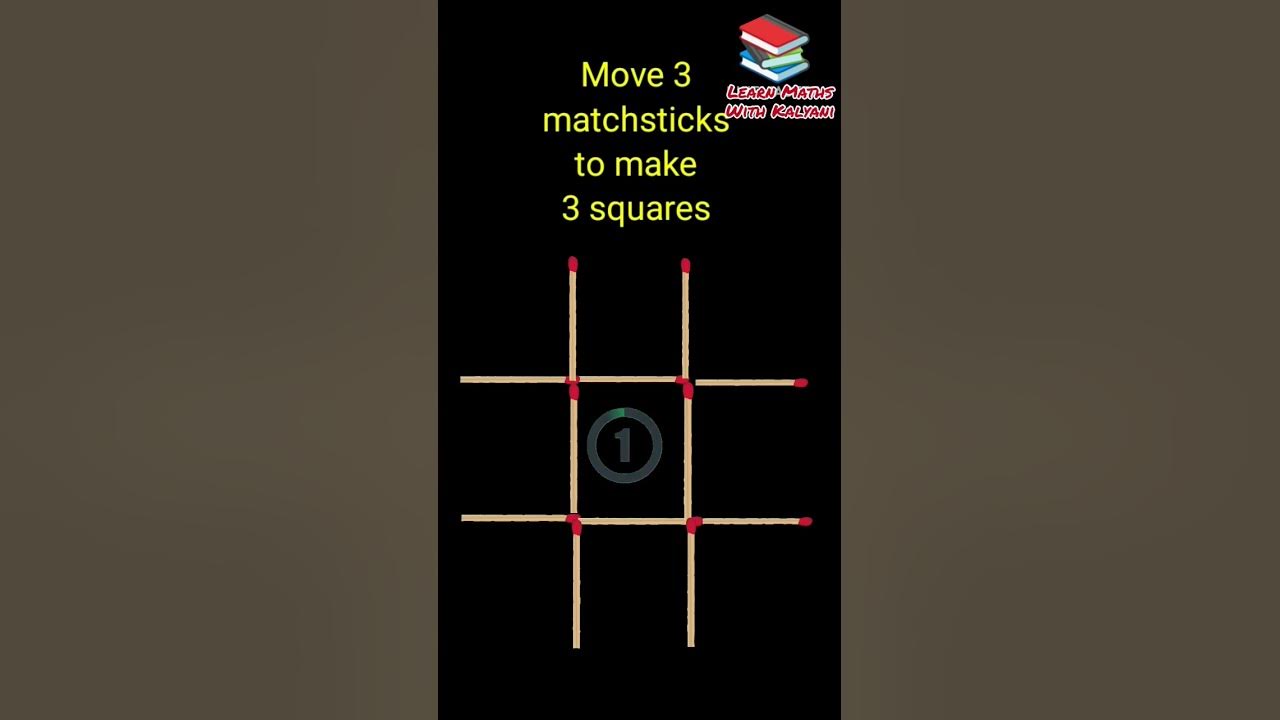 Move 3 matchsticks to make 3 squares Matchstick puzzle13 Shorts